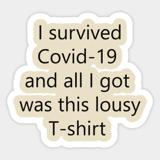 Covid-19 Survival T-shirt Sticker